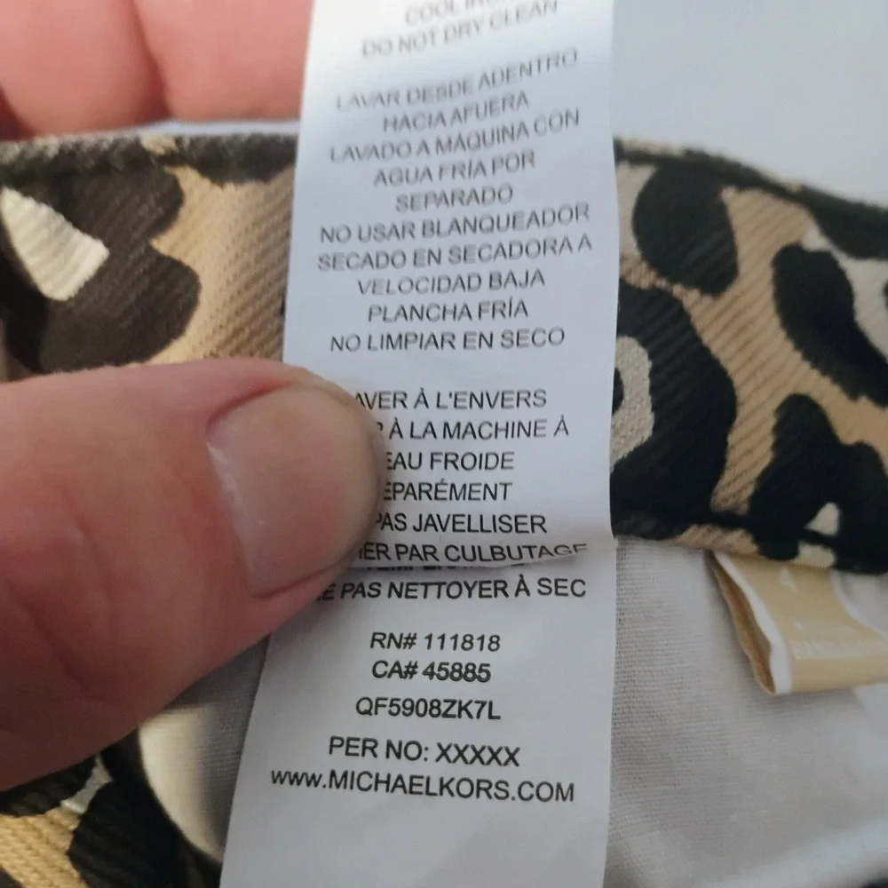 Michael Kors Womens Leopard Print Straight Leg Cropped Jeans Tan Black Size 4